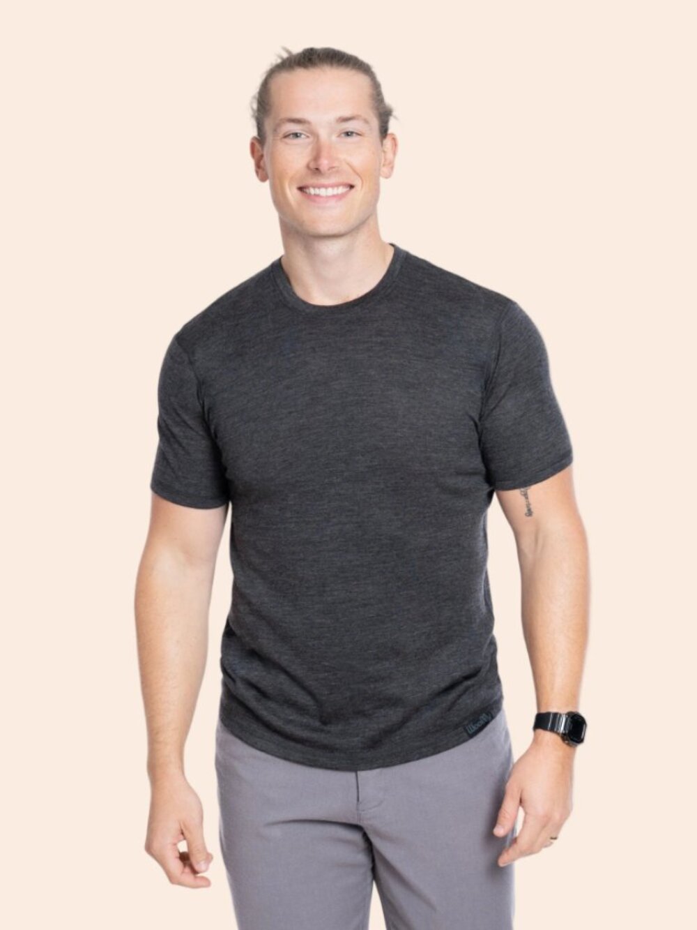 Woolly Clothing Co. 100% Merino Wool Short Sleeve Tee Heather Gray Lightweight